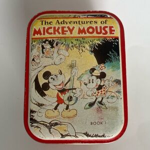 Vintage Disney's Adventures of Mickey Mouse - Book 1 - Small Tin Container!